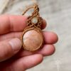 fossilized coral prehnite macrame necklace front