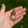 fossilized coral prehnite macrame necklace hand