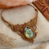 labradorite macrame necklace