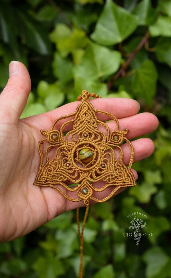 indian agate macrame necklace hand