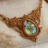 labradorite macrame necklace