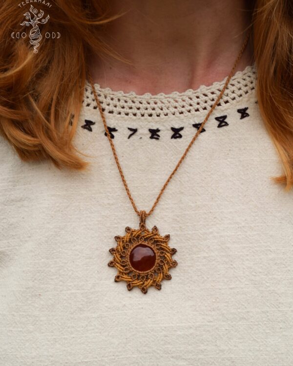 carnelian necklace wearing 2