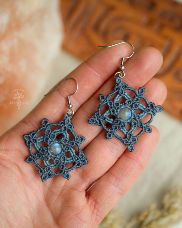 labradorite mandala earrings