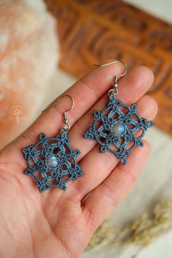 labradorite mandala earrings