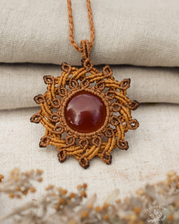 carnelian necklace front