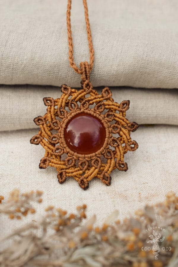 carnelian necklace front