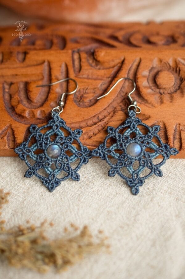 labradorite mandala earrings