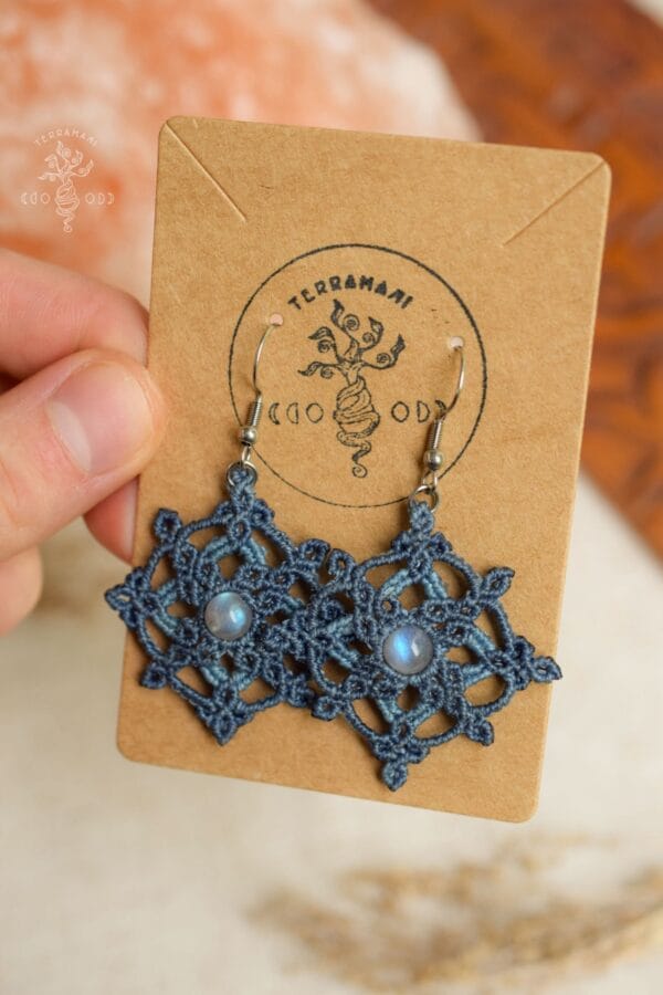 labradorite mandala earrings