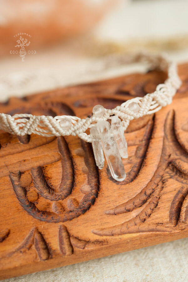 rock crystal handmade macrame choker