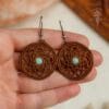 Mandala macrame earrings with amazonite