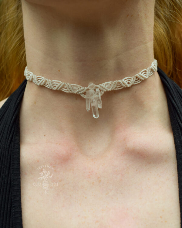 rock crystal handmade macrame choker