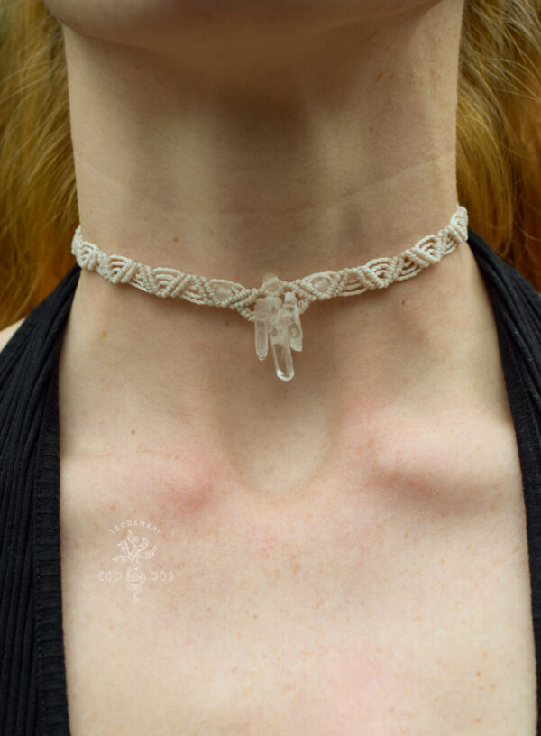 rock crystal handmade macrame choker