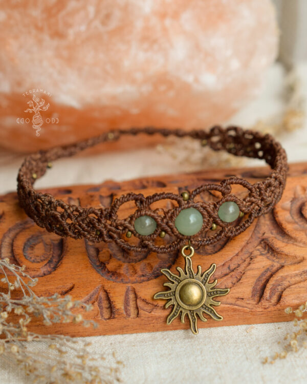 aventurine macrame sun choker
