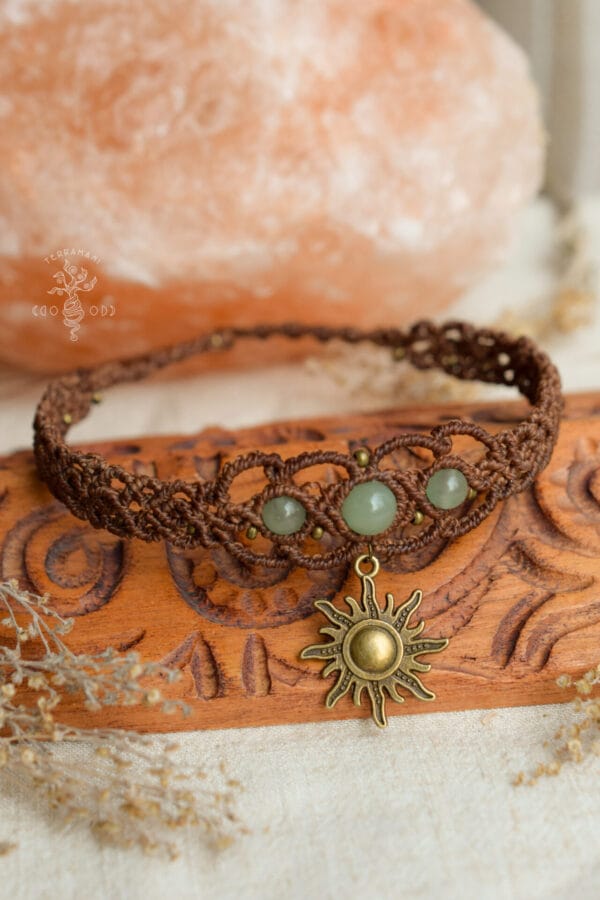 aventurine macrame sun choker