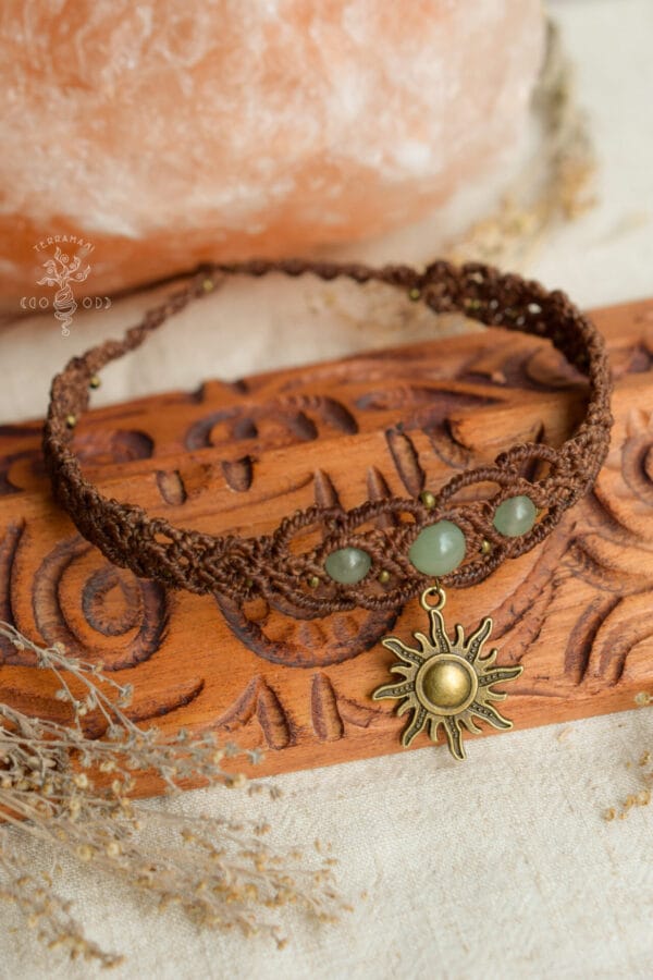 aventurine macrame sun choker