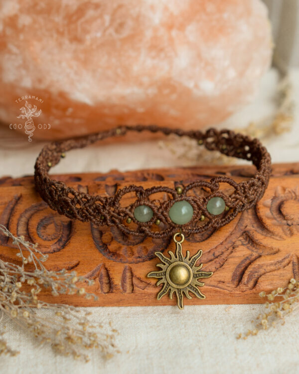 aventurine macrame sun choker