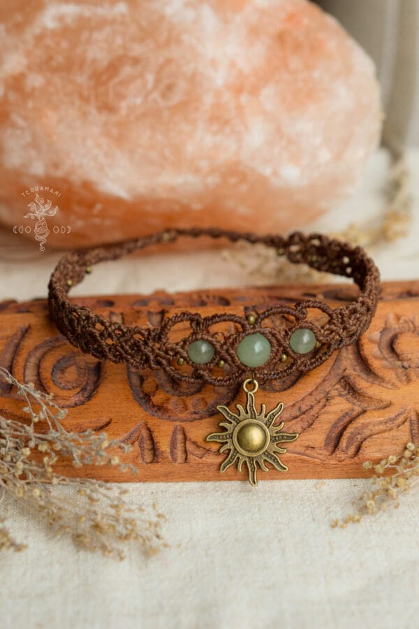 aventurine macrame sun choker