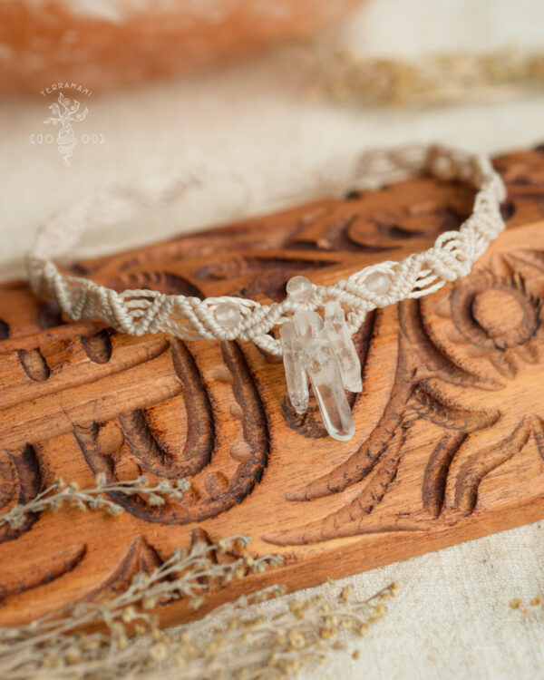 rock crystal handmade macrame choker