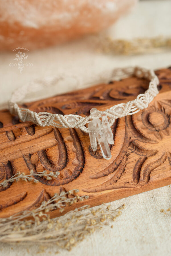 rock crystal handmade macrame choker