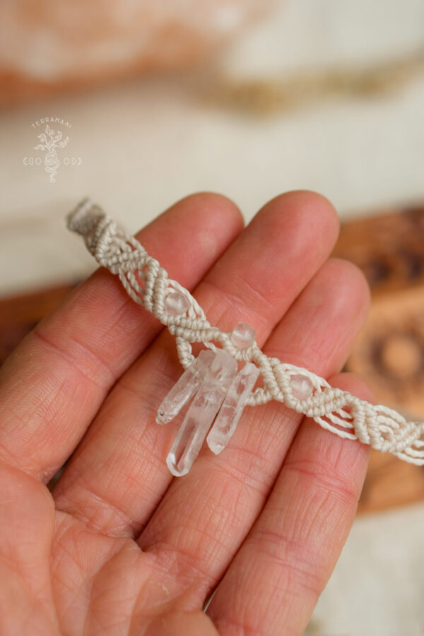 rock crystal handmade macrame choker