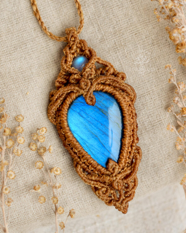 handmade macrame jewelry blue labradorite necklace fairytale