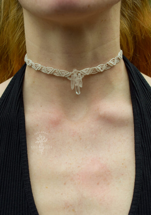 rock crystal handmade macrame choker