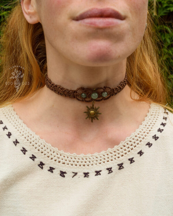aventurine macrame sun choker