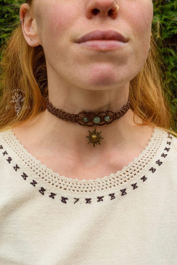 aventurine macrame sun choker