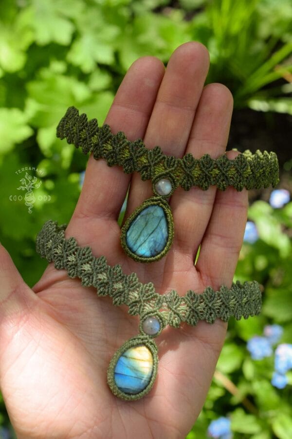 Forest fae choker with labradorite
