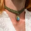 Forest fae macrame choker with Labradorite