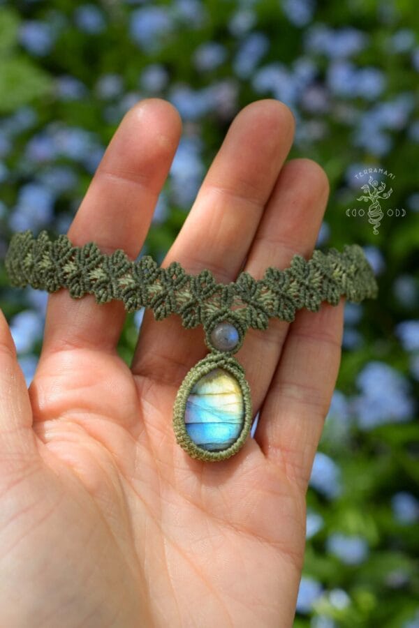 Forest fae choker with labradorite