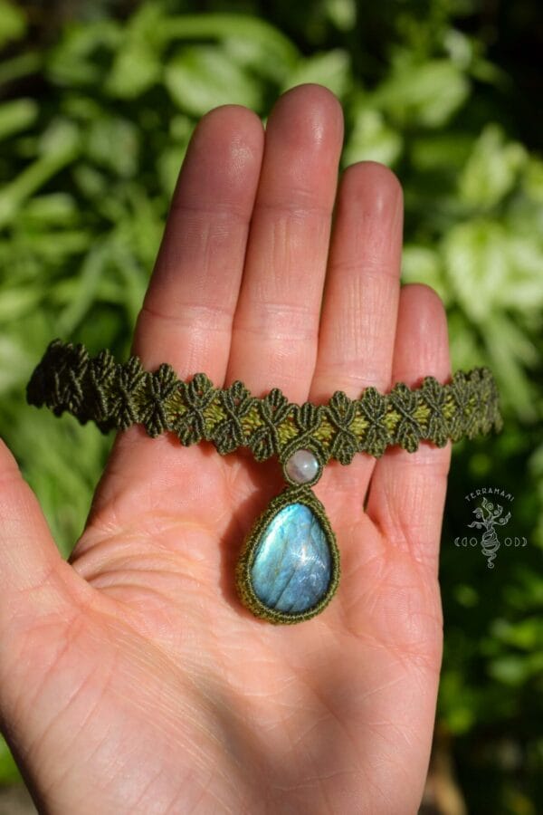 Forest fae choker with labradorite