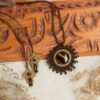 sun macrame necklace tiger eye
