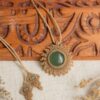 sun macrame necklace aventurine