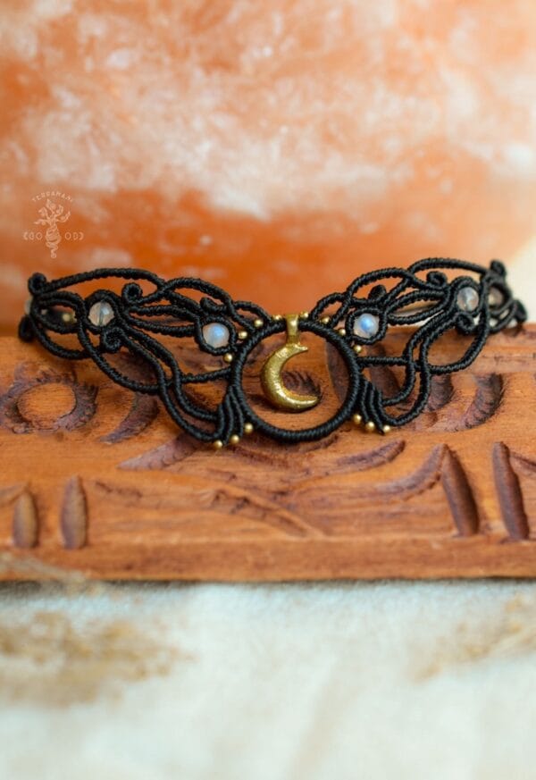 lilith macrame choker moonstone