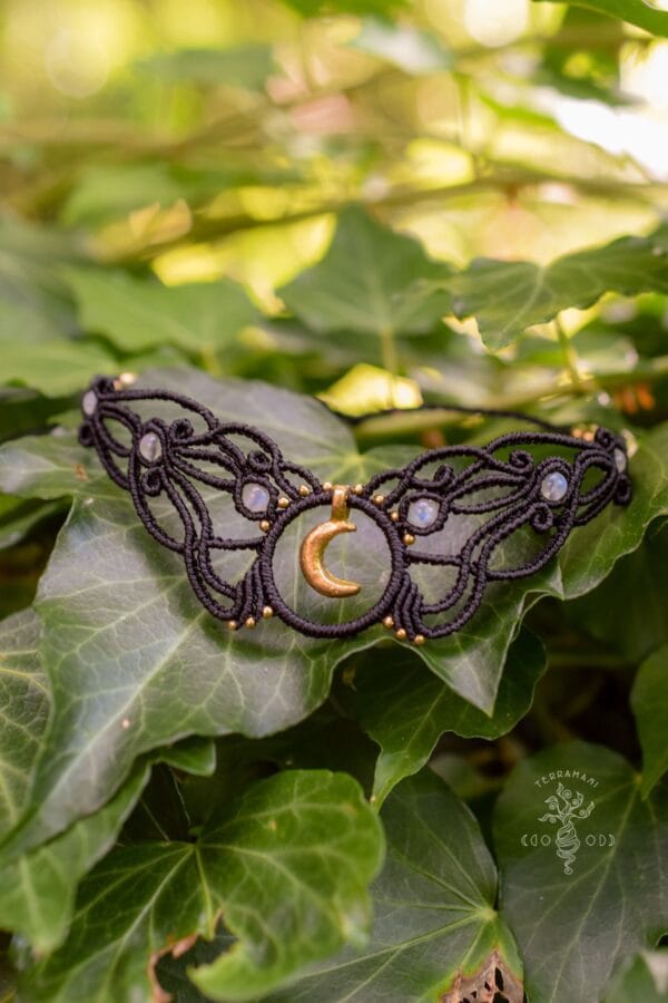 lilith macrame choker moonstone