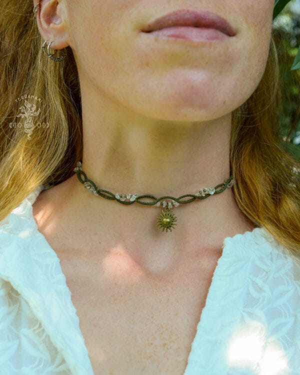sun macrame choker