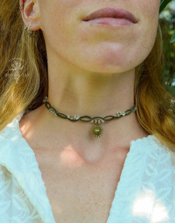 sun macrame choker