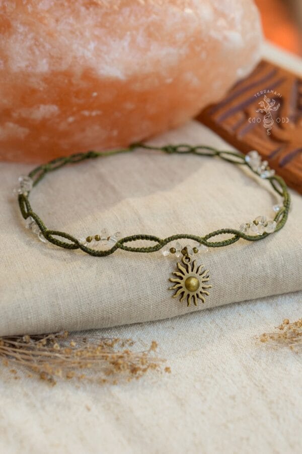 sun macrame choker