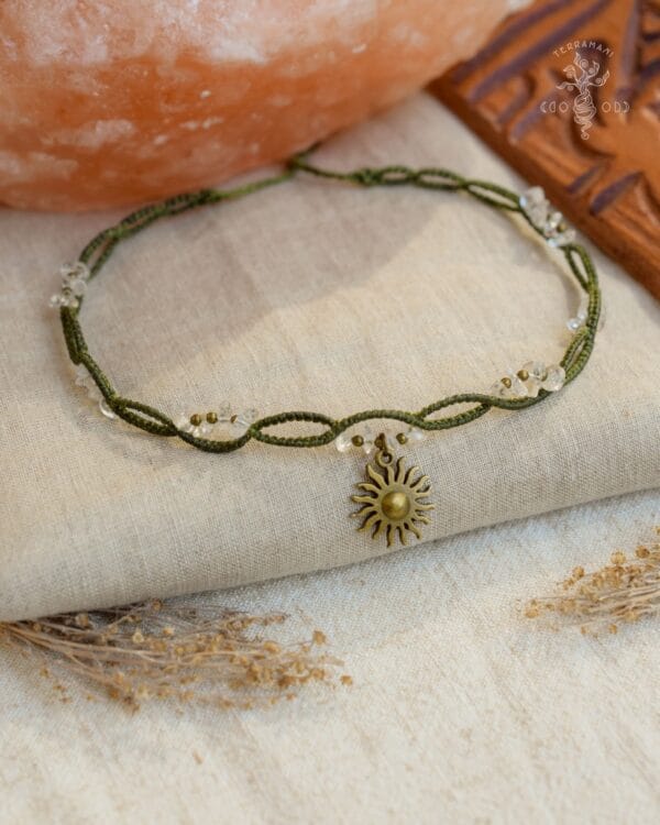 sun macrame choker