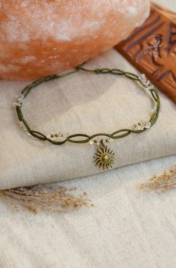 sun macrame choker
