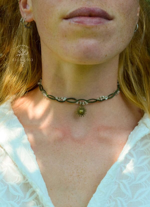 sun macrame choker