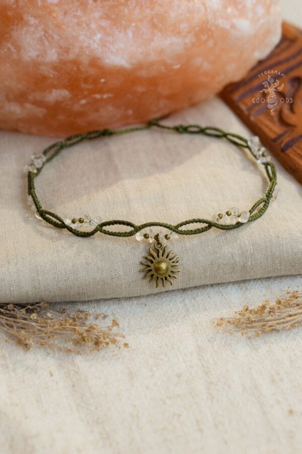 sun macrame choker