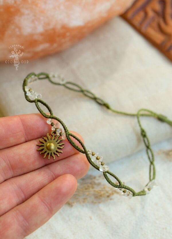 sun macrame choker