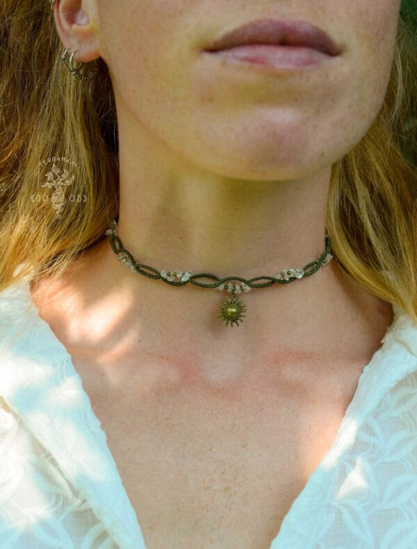 sun macrame choker