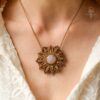 rose quartz mandala necklace