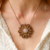 rose quartz mandala necklace