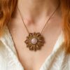 rose quartz mandala necklace