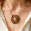 rose quartz mandala necklace