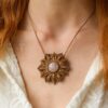 rose quartz mandala necklace